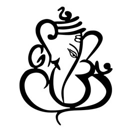 Wallity Ganesha Escultura de Pared de Metal Negra